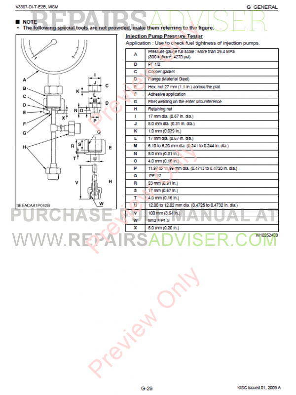 Kubota V2607 V3307 Diesel Engines Workshop Manual PDF